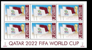 Stamps.  Soccer World Cup in Qatar 2022, Djibouti 2022 year ,sheet 6 stamps perf