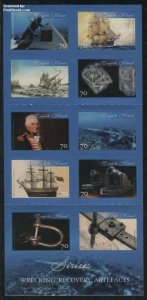 Norfolk Island 2015, HMS Sirius 10v s-a in foil booklet, MNH
