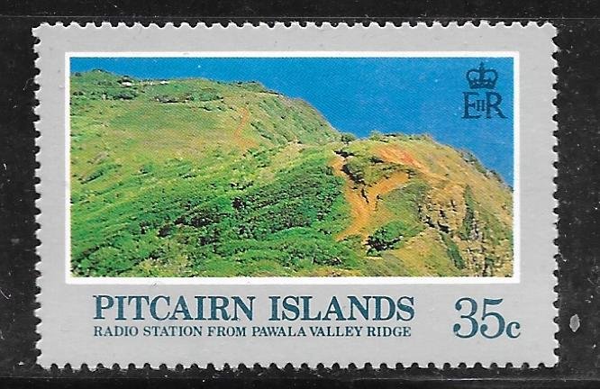 Pitcairn Islands 201: 35c Radio station from Pawal valley ridge, MH, F-VF