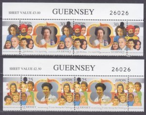 1996 Guernsey 691-692x2+Tab Europa Cept 5,00 €