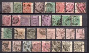 GB VICTORIA ALL DIFFERENT SURFACED PRINT USED STAMP selected stock value $2900 