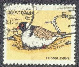 AUSTRALIA  682 USED 1978 BIRD-5c HOODED DOTTEREL