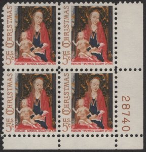 SC#1321 5¢ Madonna & Child Issue Plate Block: LR #28740 (1966) MNH