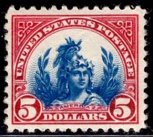 US Stamp #573 $5 Freedom Statue MINT NH SCV $180