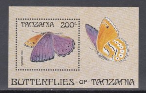 Tanzania # 454, Butterflies, Souvenir Sheet. Mint NH, 1/2 Cat.