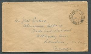 CANADA WWII ERA MILITARY COVER F.P.O. CANCEL 237