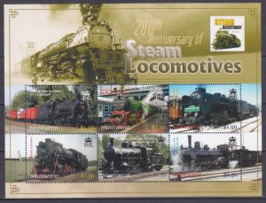 2004 Montserrat 1249-54KL 200 years of Steam Railway Locomotives