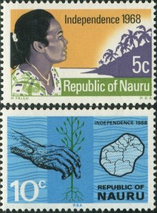 Nauru 1968 SG94-95 Independence set MNH