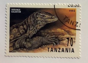 Tanzania 1993 Scott 1130 CTO - 70sh,  Reptiles, Water Monitor (Varanus salvator)