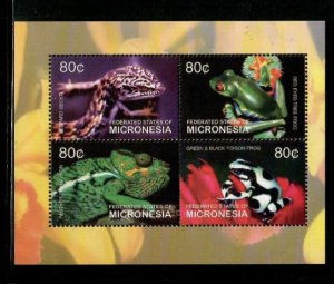 Micronesia 2004 - Reptiles Frogs - Sheet of 4 Stamps - Scott #573 - MNH