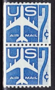 US #C52 Mint VF-XF NH OG, Coil Pair. Fresh Color.   11178