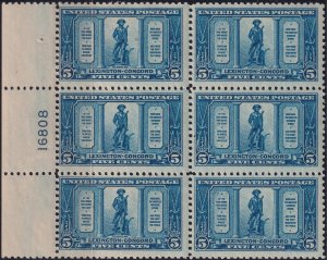 #619 Mint NH, F-VF, Plate number block of 6 (CV $275) (CV $26 - ID42520) - Jo...