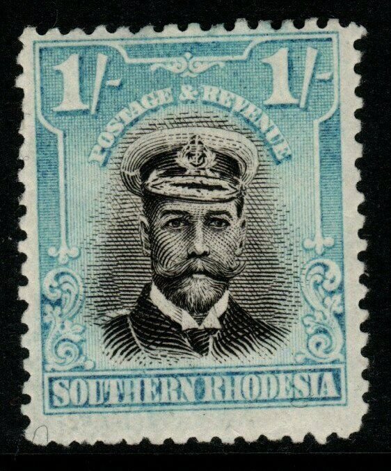 SOUTHERN RHODESIA SG10 1924 1/= BLACK & LIGHT BLUE MTD MINT