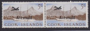 COOK IS 1966 Airmail 5/- pair - variety MISSING STOP above first i MNH......B105