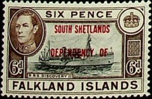 Falkland Islands, Dependencies 1944 6d SG D6 * MH KGVI (002744)