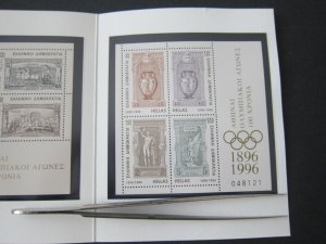 Greece 1996 Sc 1832-34 Olympic set in folder MNH