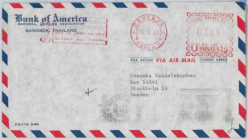 63094 - THAILAND - POSTAL HISTORY -  MECHANICAL POSTMARK on COVER to SWEDEN 1966