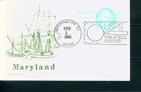 US Sc# UX105 FDC Patriot Charles Carroll USPS