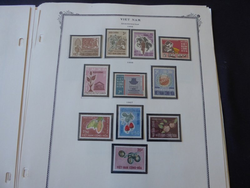 Vietnam 1963-1972 (MNH) Stamp Collection on Scott Spec Album Pages