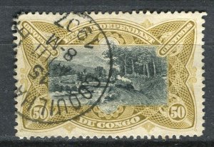 BELGIUM CONGO; Early 1900s Pictorial issue fine used 50c. value, Postmark