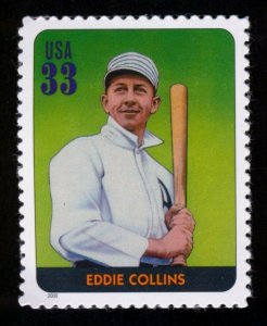 #3408b 33c Legends of Baseball: Eddie Collins, Mint **ANY 5=FREE SHIPPING**