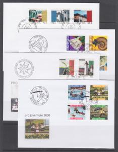 Switzerland Sc B479/B676 FDC Collection, 56 diff, all combos, 1981-2003 issues