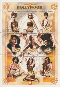 Hollywood Stars Stamps Senegal 1999 MNH Marilyn Monroe Grace Kelly 9v M/S III