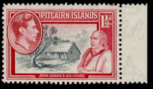 PITCAIRN ISLANDS GVI SG3, 1½d grey & carmine, LH MINT.