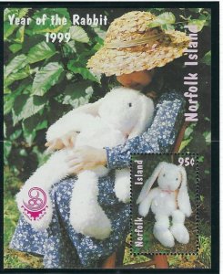 Norfolk Is 672a MNH 1999 Year of the Rabbit with overprint (ak3519)