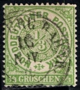 1868 North German Confederation Postal District Scott #- 2 1/3 Groschen Used