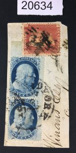 MOMEN: US STAMPS # 24 COMBINATION WITH GB STAMP USED POS.5-15R10 LOT # 20634