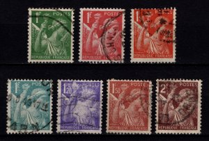 France 1939–41, 1944, Iris definitives, Part Set [Used]