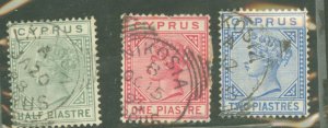 Cyprus #19a/21-22 Used