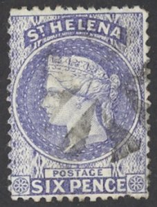 St. Helena Sc# 6 Used 1889 6p gray blue Queen Victoria