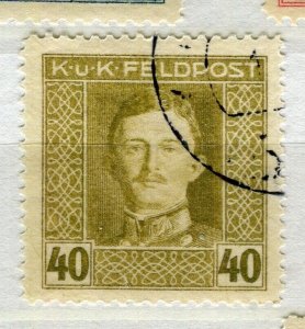AUSTRIA; 1917-18 early Karl I , KuK Feldpost issue used 40h. value