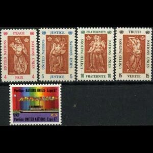 UN-NEW YORK 1967 - Scott# 170-4 EXPO 67 Set of 5 NH