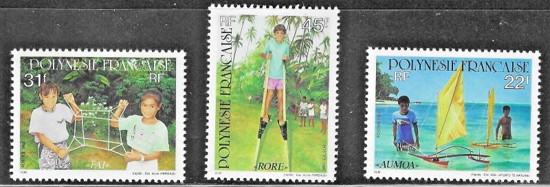 French Polynesia (1992) - Scott # 599 - 601,   MNH