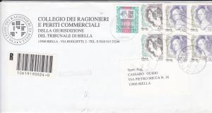 Italy 2001 envelupe cover SC #1293, 2228-2229 register Used.