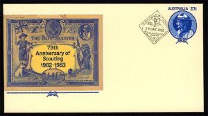 Australia - 75th Anniversary of Scouting pre-stamp Envelope