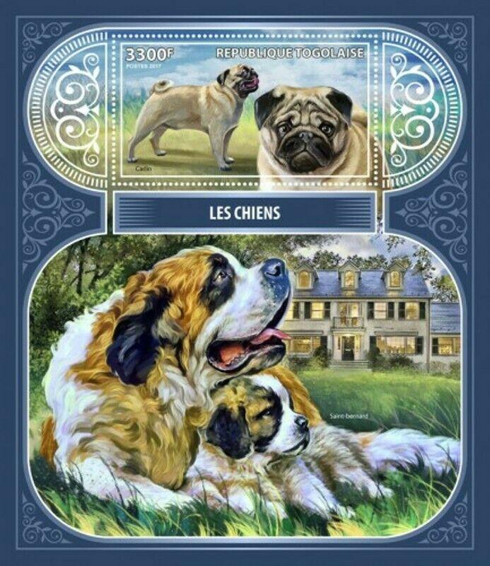 Togo - 2017 Dogs on Stamps - Stamp Souvenir Sheet - TG17403b