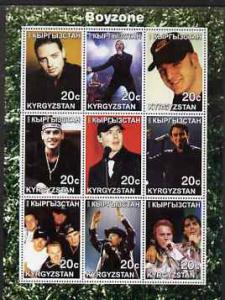 Kyrgyzstan 2000 Boyzone perf sheetlet containing 9 values...