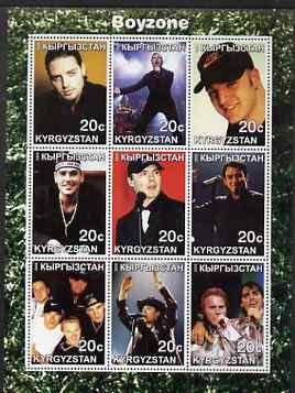 Kyrgyzstan 2000 Boyzone perf sheetlet containing 9 values...