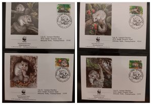 O) 1994 LATVIA,  WWF - WORLD WILDLIFE FUBD, DOORMOUSE,  AMONG LEAVES. EATING BER