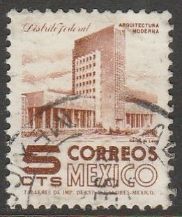 MEXICO 875, 5¢ 1950 Def 8th Issue Fosforescent coated. USED. VF. (855)