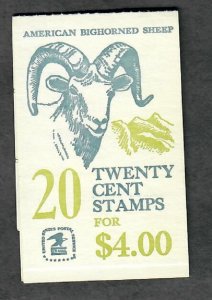 BK142 Bighorned Sheep Booklet -  2  panes of 1949a with plate #14 on bottom pane