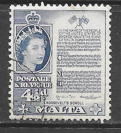 Malta 253: 4.5d Roosevelt's Scroll, used, F-VF