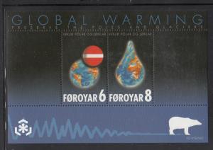 Faroe Islands 2009 MNH Sc #509a Souvenir sheet of 2 Effects of Global Warming