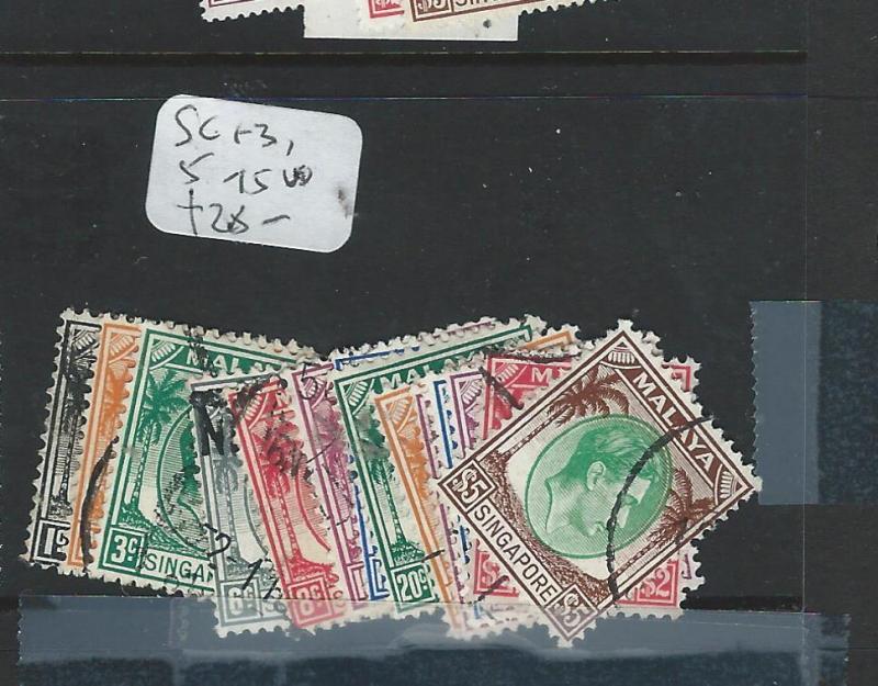 SINGAPORE (P2812B) KGVI P12  SG1-3, 5-15  VFU