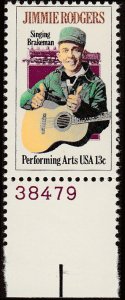 # 1755 MINT NEVER HINGED ( MNH ) JIMMIE RODGERS AND LOCOMOTIVE