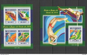 2015 Mozambique Sport Olympic Games Rio 2016 Kb+Bl ** St2288